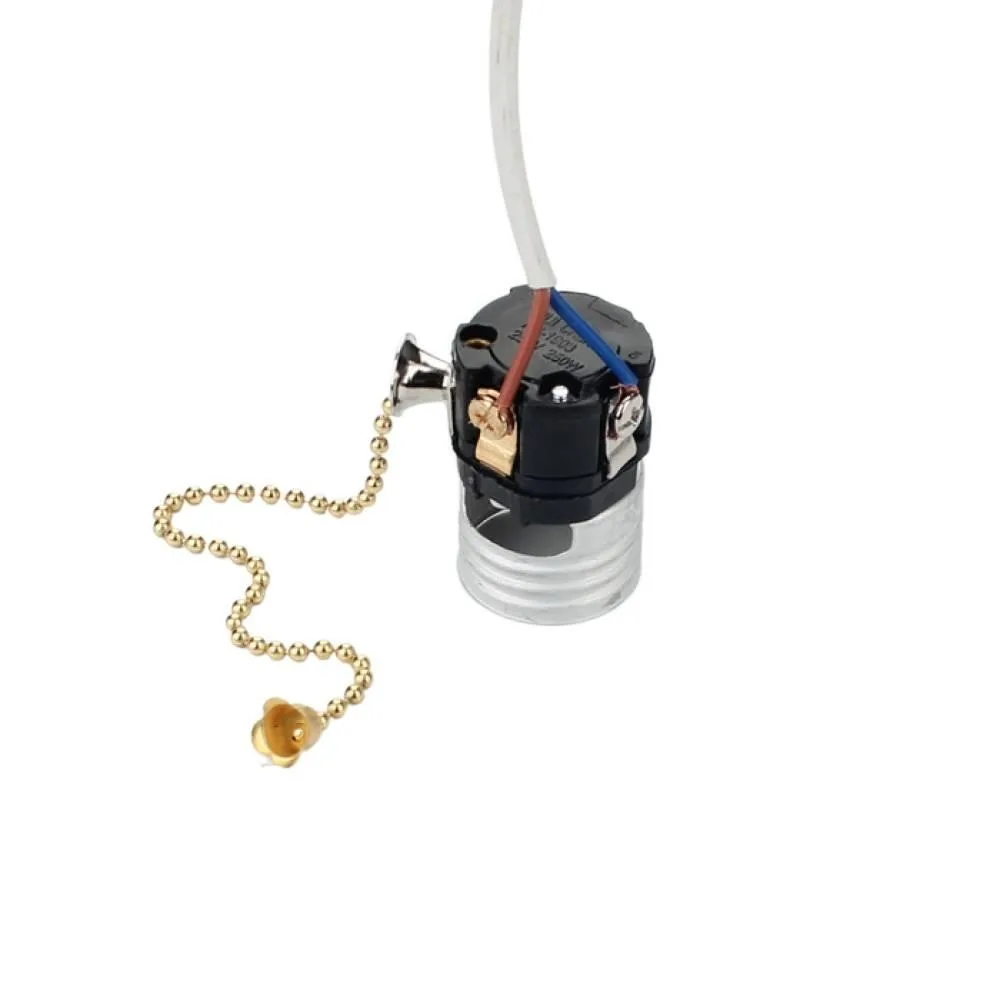 

1PCS E26 Screw Mouth with Pull Zipper Lamp Holder Table Lamp Home Lamp Holder Switch with Tooth Pattern Lamp Holder