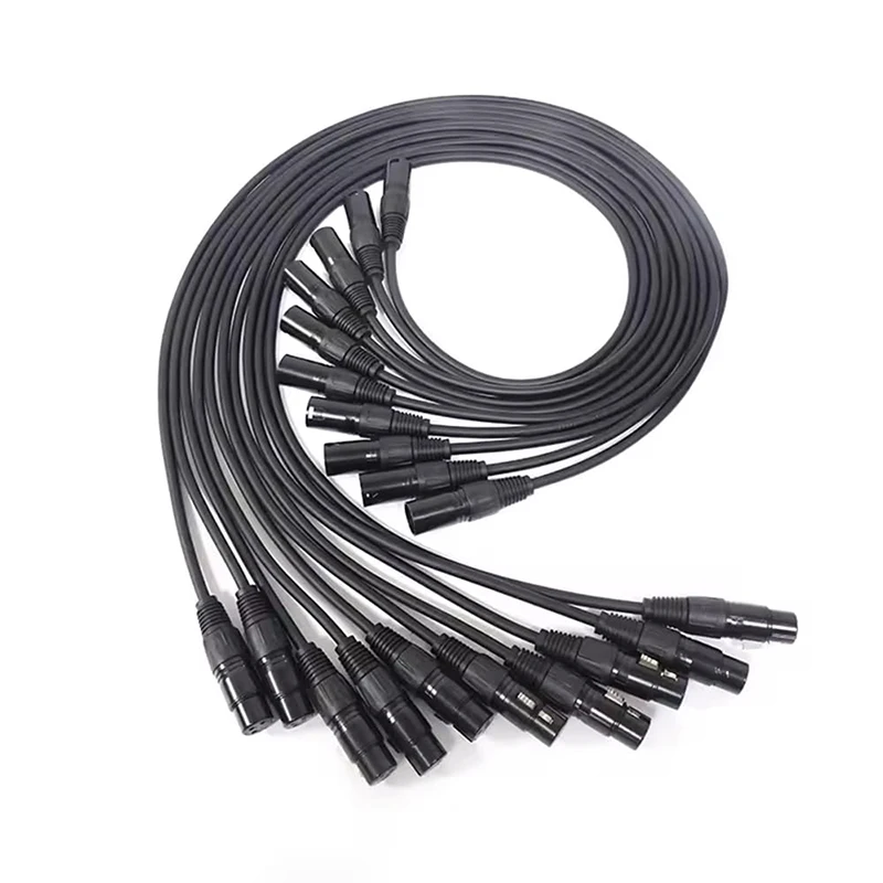 10Pcs/lot 1M Length 3-PIN DMX Cable DJ Stage Lights DMX Metal Shielded Signal Line Used For LED Par Moving Heads Smoke Machine