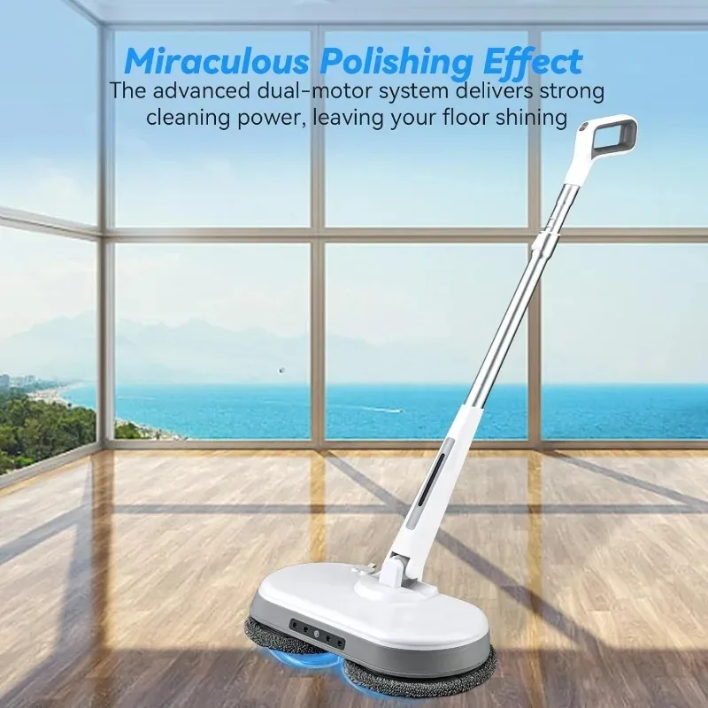 Dual Motors Powerful Rotating Mop Wireless Water Spray Fully Automatic Floor Cleaning