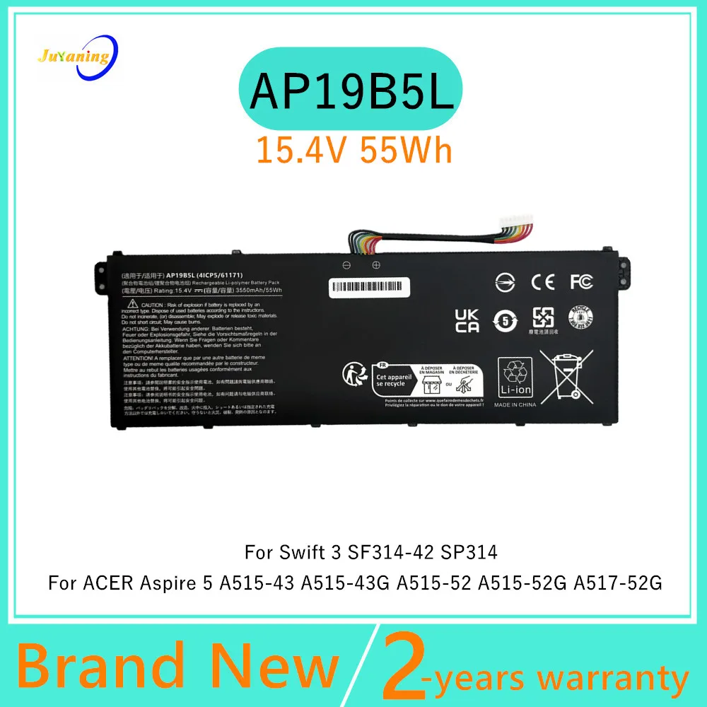 AP19B5L Laptop Battery For Acer Aspire 5 A515-43 A515-43G A515-44-R5XW for Swift 3 SF314-42 SP314-21N-R5FR for Vero AV15-51