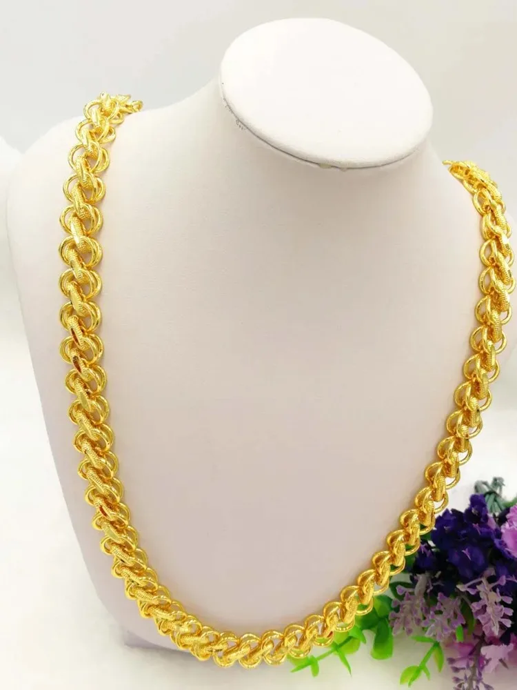 Kryos Jewelry AU999 Domineering Snake Bone Necklace Men's 24K Gold - Retro pattern, non-deformable, trendy and value-preserving