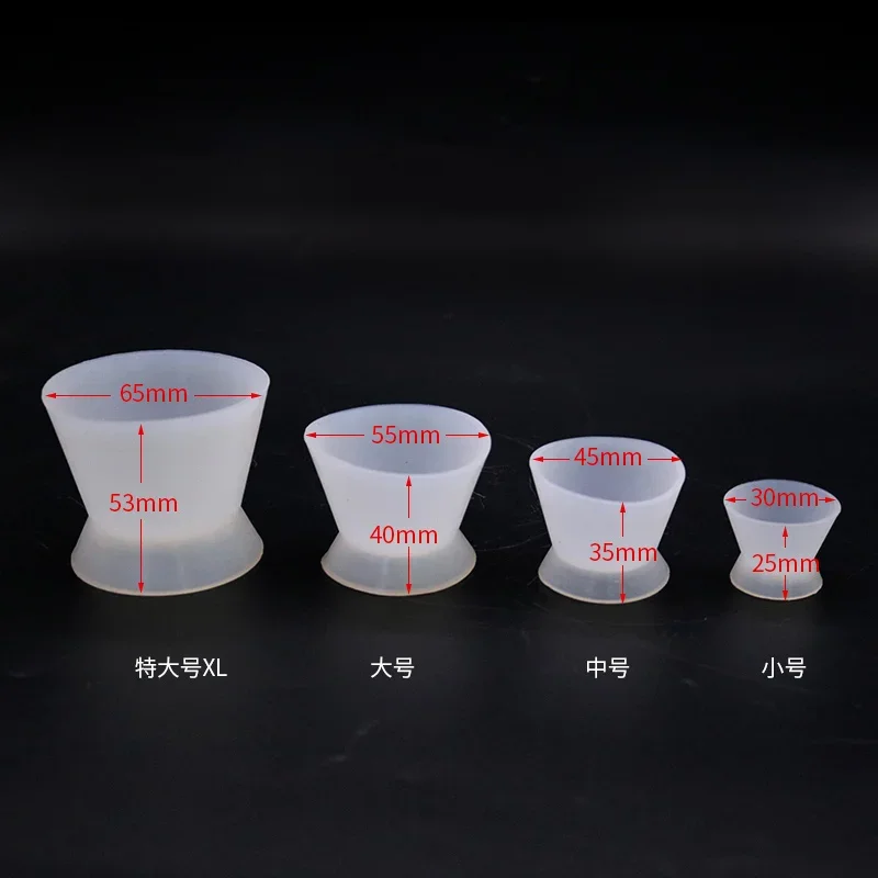 10Pcs Dental Silicone Rubber Self-condensing Cup Dental Cementing Powder Adjusting Cup Adjusting Bowl