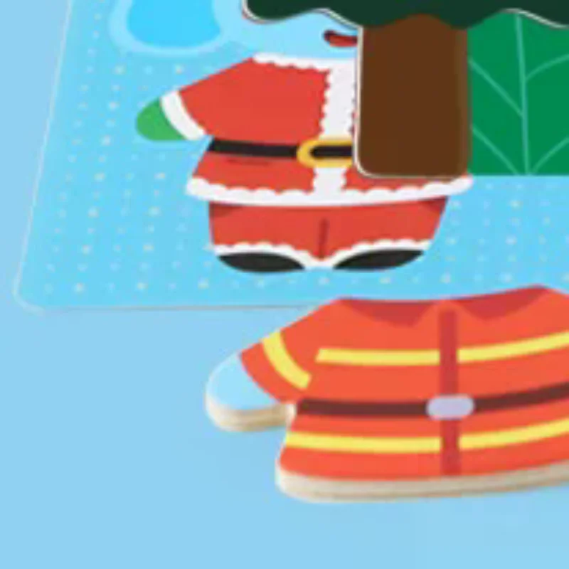 

Wooden Dress Up Puzzles Montessori Toys Animal Bear Change Clothes Jigsaw Puzzle Box Matching Games Dressing Kid's Travel Set