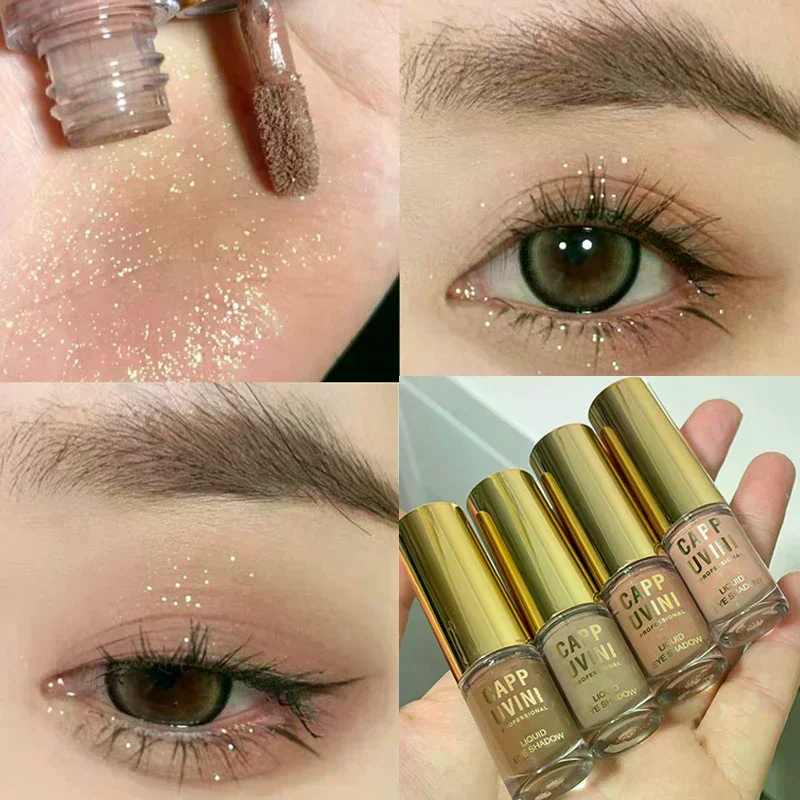 Brown Glitter Liquid Eyeshadow Stick Contour Blush Pigment Fine Shimmer Matte Natural Cheek Milk Coffee Shadow Cream Eye Makeup