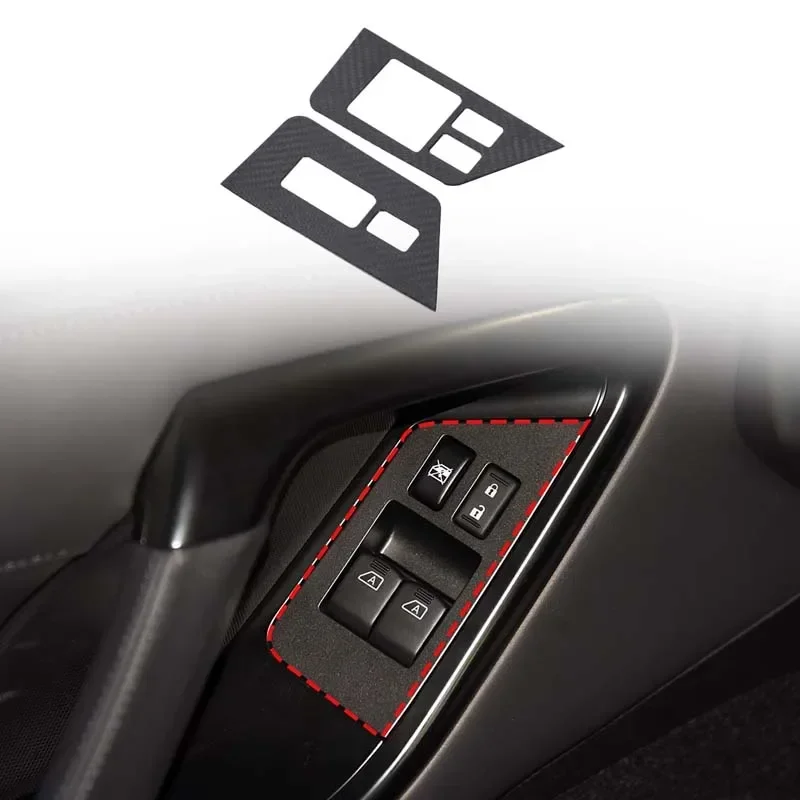 Real Carbon Fiber For Nissan GTR R35 2008-2016 Car Glass Lift Button Frame Decorative Cover Sticker Car Interior Accessories