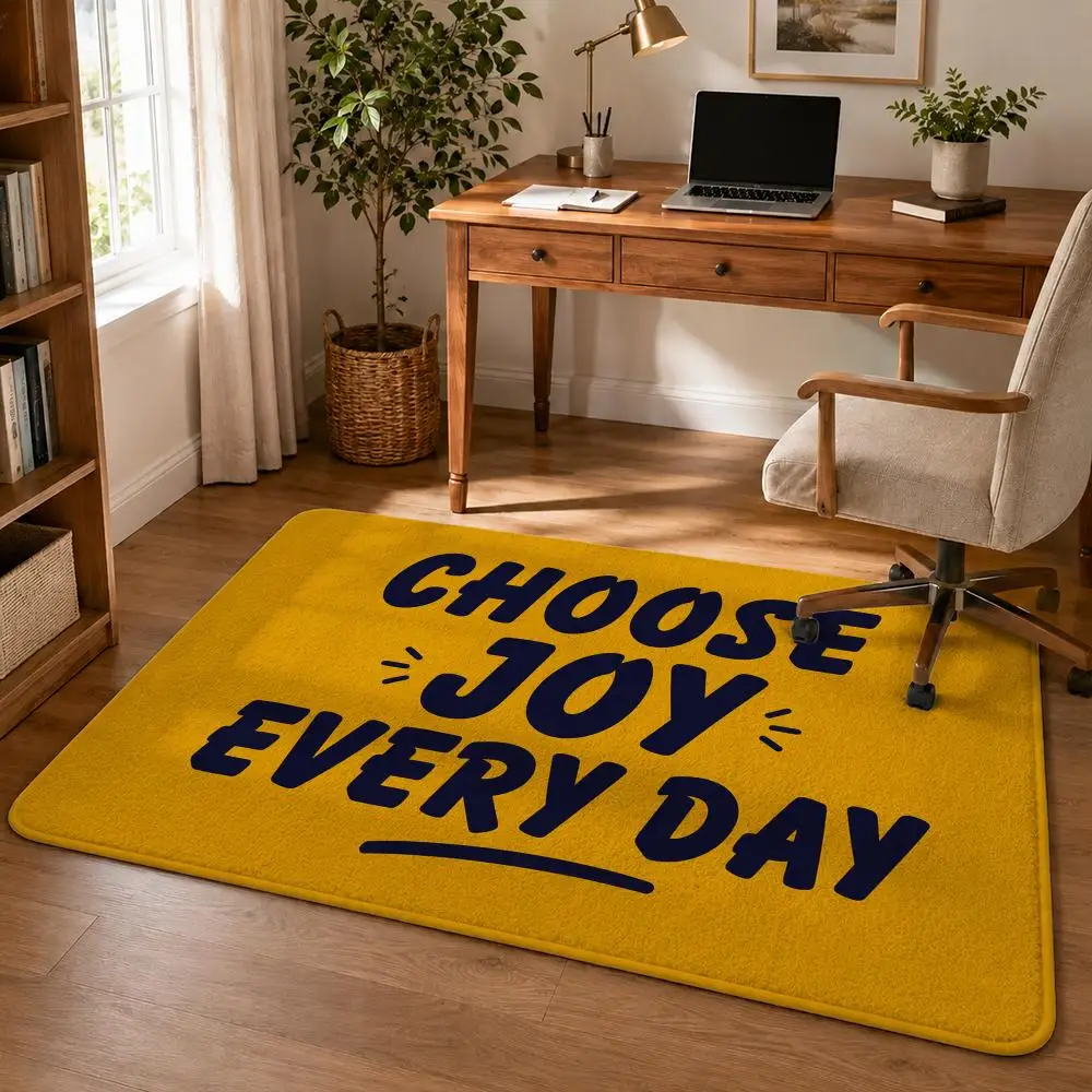 Choose Positivity Floor Mat Soft Flannel Rug Non Slip Washable Quick Dry Door Mat for Bathroom Kitchen Bedroom Home