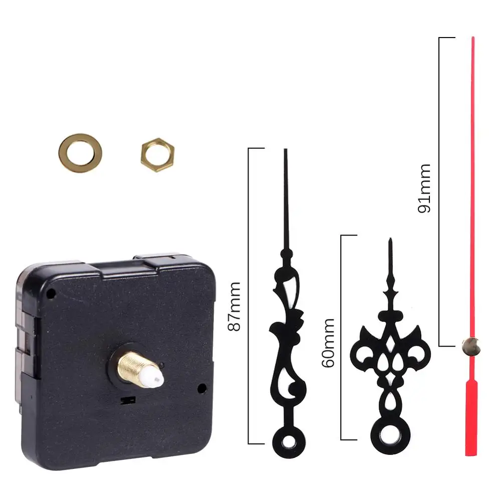 Clock Mechanism Silent Quartz Movement Machine Wall Hands Pointer Set Clockwork Table Long Shaft DIY Watches Repair Parts