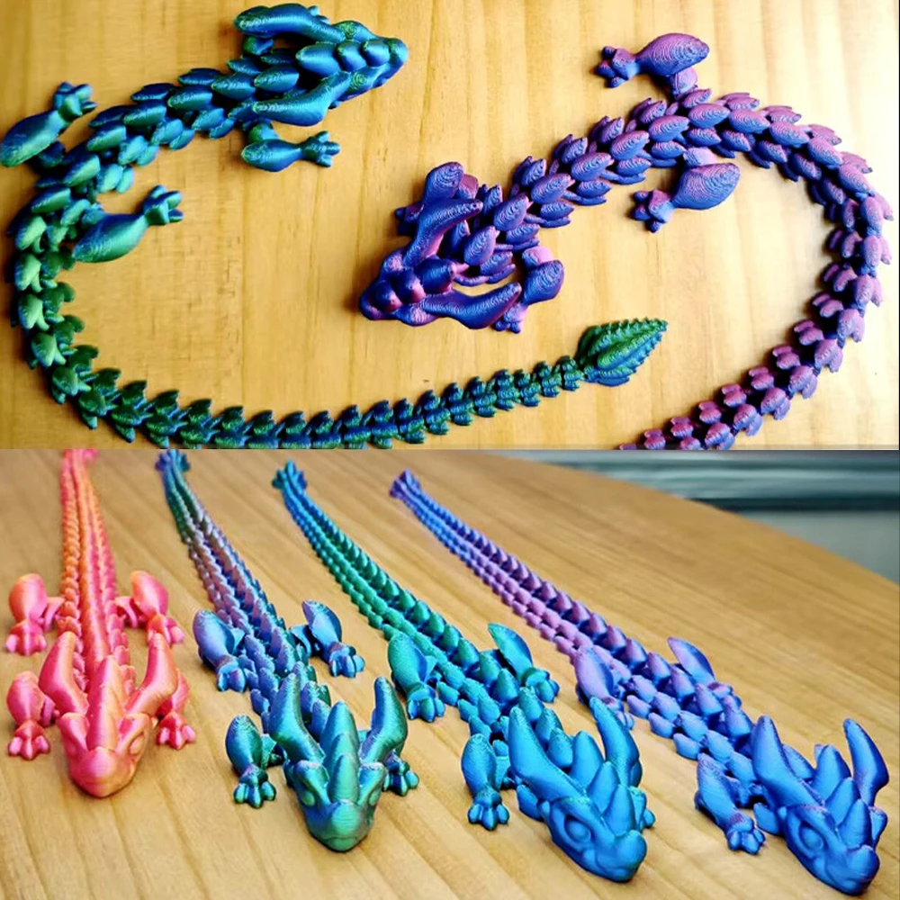 Ornement multi-joint Dragon pour enfants, modèle imprimé en 3D, figurines d'animaux réalistes, décorations de bureau, cadeaux pour garçons