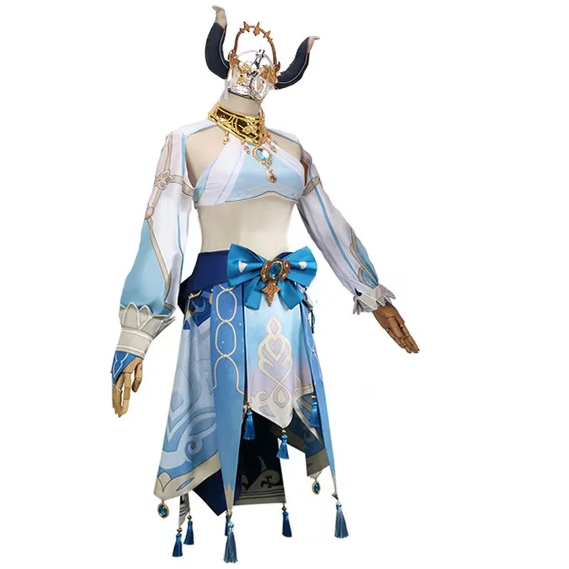 Halloween Genshin Impact Nilu Cosplay Game Nilu cosplay Blue Costume Female Western Region Dancer Set  Sexy