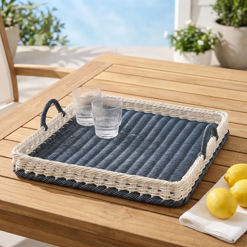 Storage Basket Handmade Woven Rattan Multipurpose Organizer for Snacks Keys Remotes, Durable Lightweight Home Decor Large