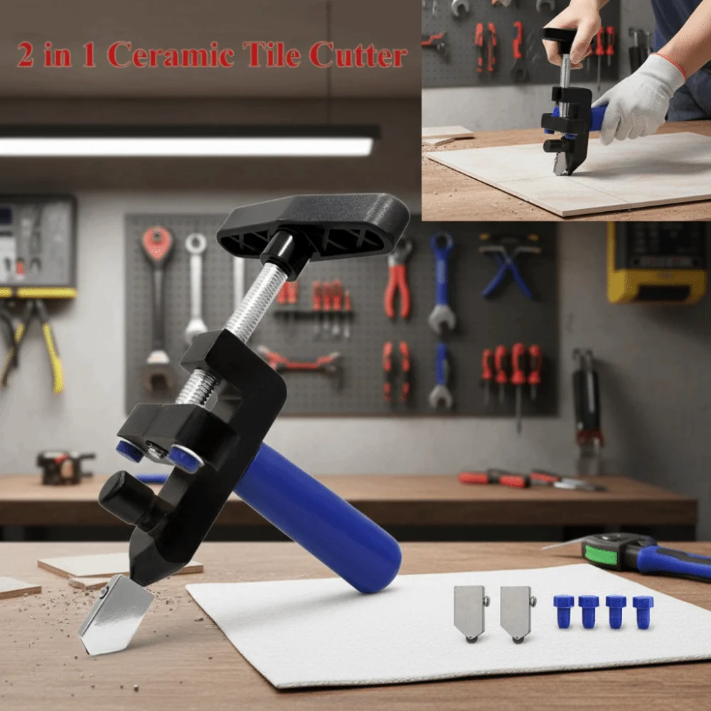 

Manual Operation Glass Tile Cutter 2 In 1 Hand-Held Tile Opener Breaker Scribing Wheel Breaking Ceramic Tile Cutting
