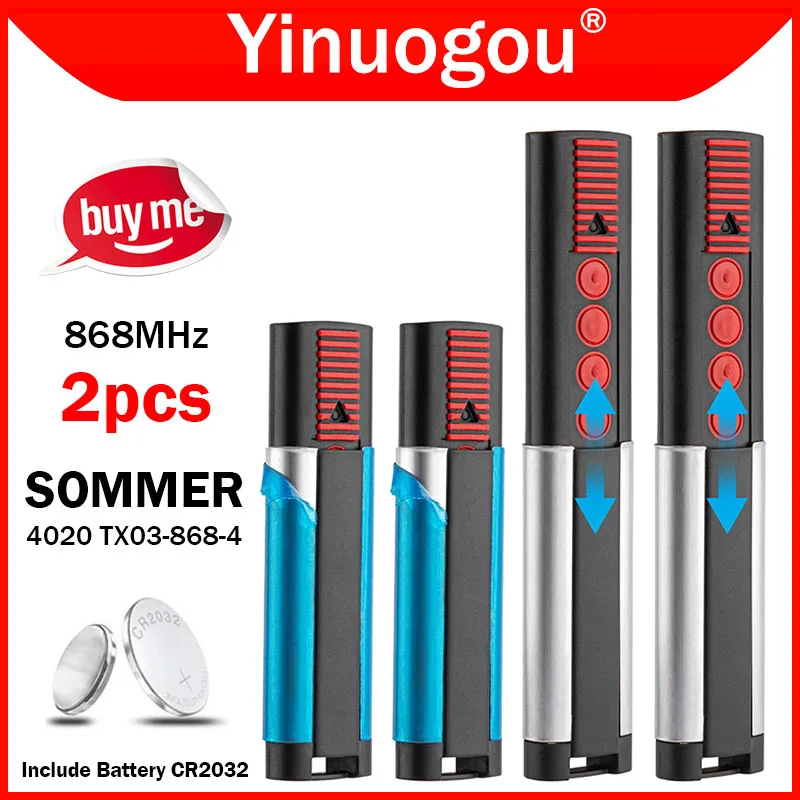 SOMMER 868 4020 TX03-868-4 4026 TX03-868-2 4031 TX08-868-4 4025 4035 TX02-868-2 4021 4011 Garage Door Gate Remote Control 868MHz