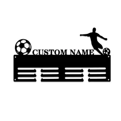 1pc football gymnastics Medal hooks Customized Name Iron Wall Signs Iron Wall Plaque For Kids Rooms Diy Home Decoration