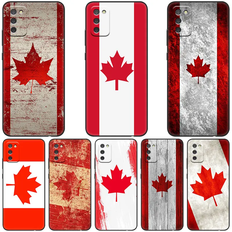 Canada Flag Black Case For Samsung Galaxy A03S A01 Core A21S A02S A10S A11 A20S A20E A30 A31 A40 A41 A6 A7 A8 A9 2018 A5 2017