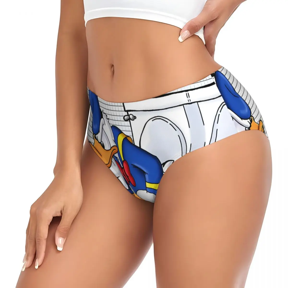 Женские трусики с изображением Дональда Дака в стиле аниме комиксов, дышащие трусы, нижнее белье