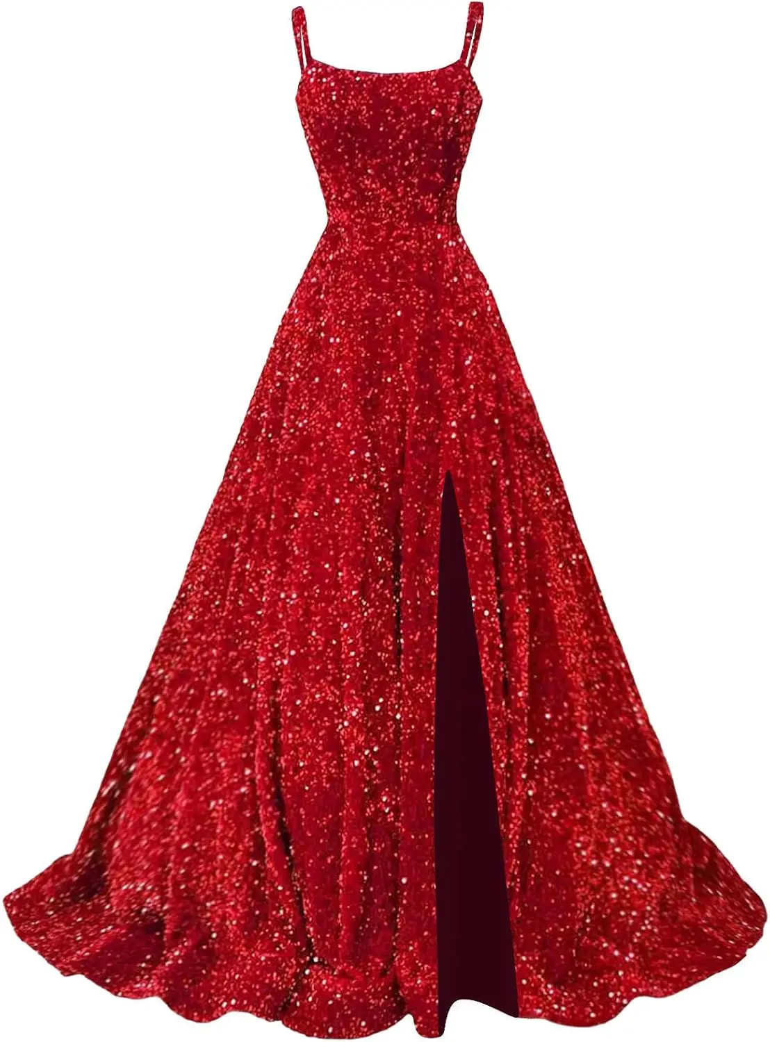 

Spaghetti Straps Sequin Prom Dresses for Women Long Ball Gown Sparkly Formal Evening Gowns with Slit Formal Dress Women Elegant