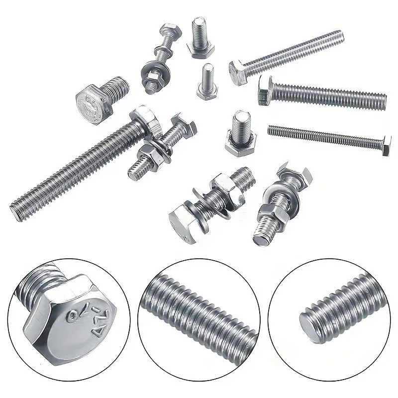 520PCS Hex Bolt Nut Screw Washers Kit Stainless Steel Assortment Flat Spring Washer For Auto Furniture
