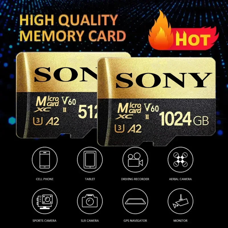 Original SONY Micro SD Card High Speed Memory Card 128GB 64GB 256GB 512GB 1TB MicroSD Flash Card For CellPhone Camera Table PC