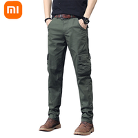 Xiaomi YOUPIN Cotton Casual Work Trousers Men Pants Skin-friendly Breathable Moisture-wicking Outdoor Hiking Straight Trousers