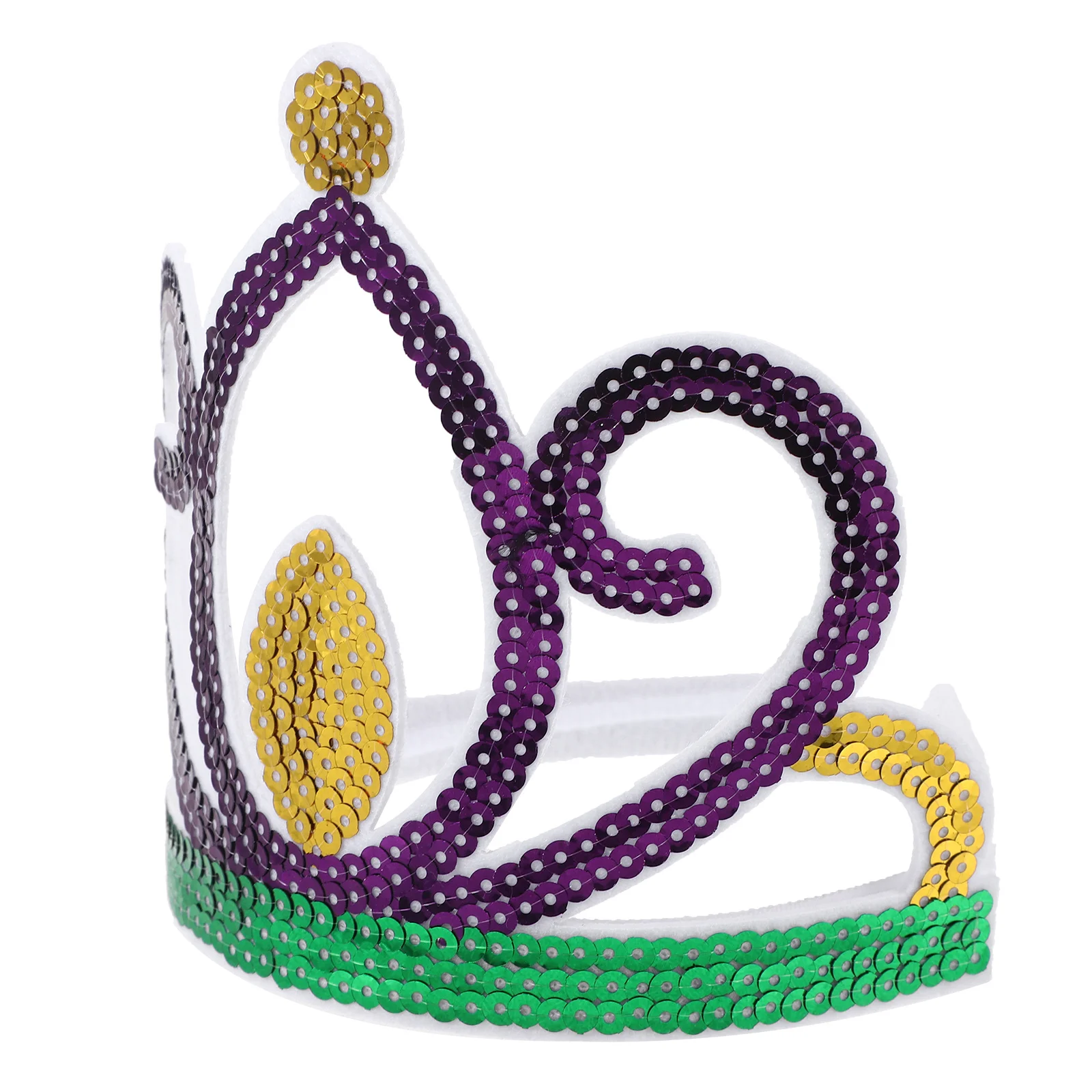 

Sequin Crown Lightweight Party Holiday Birthday Celebration Dress Up Hair Accessories Glitter Headpiece Sequin Crown Headband