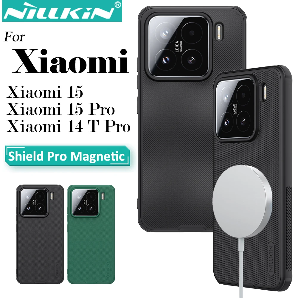 

Nillkin For Xiaomi 15 Mi 15 Pro 14T Pro Magnetic Super Frosted Shield Pro Case TPU + PC Anti Fingerprint Shockproof Back Cover