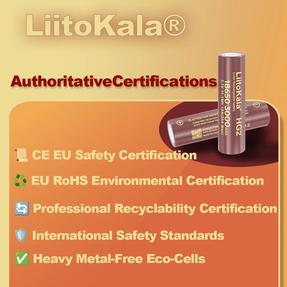 Liitokala new Original  HG2 18650 3000mAh battery 3.6v The discharge 30A Dedicated  battery