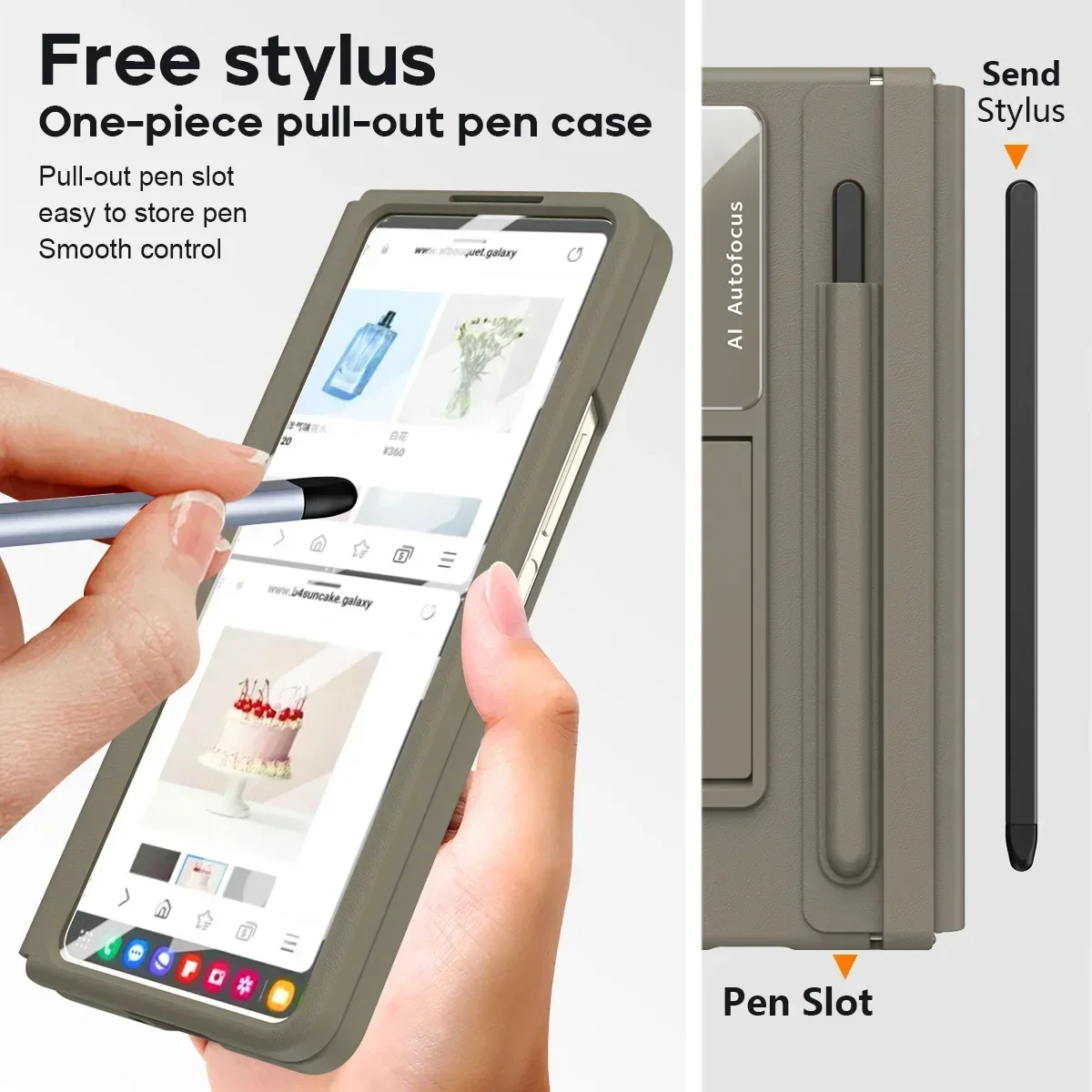 Leather Hinge Cases For Samsung Galaxy Z Fold 6 5 4 Phone Case With Pen Slot Stylus Shell Film Holder Z Fold6 Fold5 Fold4 Cover