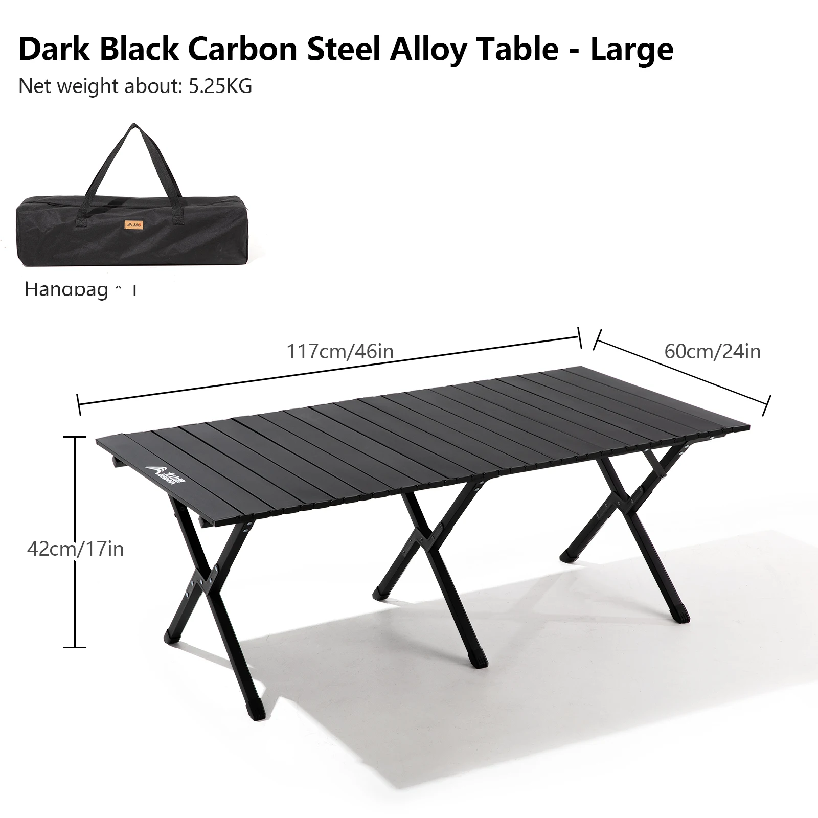 BISINNA Outdoor Loempia Tafel Draagbare Klaptafel Koolstofstaal Bureau voor Picknick Kamperen Wandelen Reizen Barbecue Met Draagtas