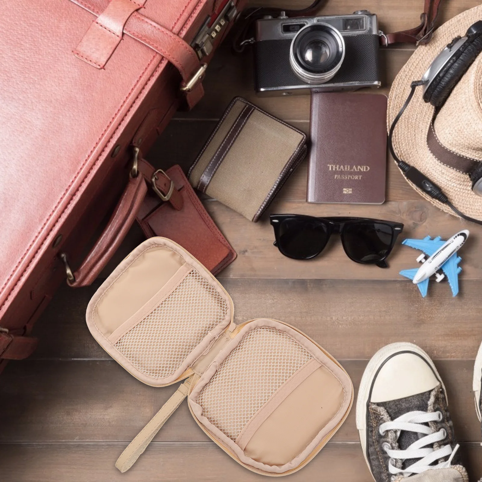 

Digital Accessory Storage Pouch Small Travel Case Electronic Organizer Bag 2 Compartments Cable Storage USB Data