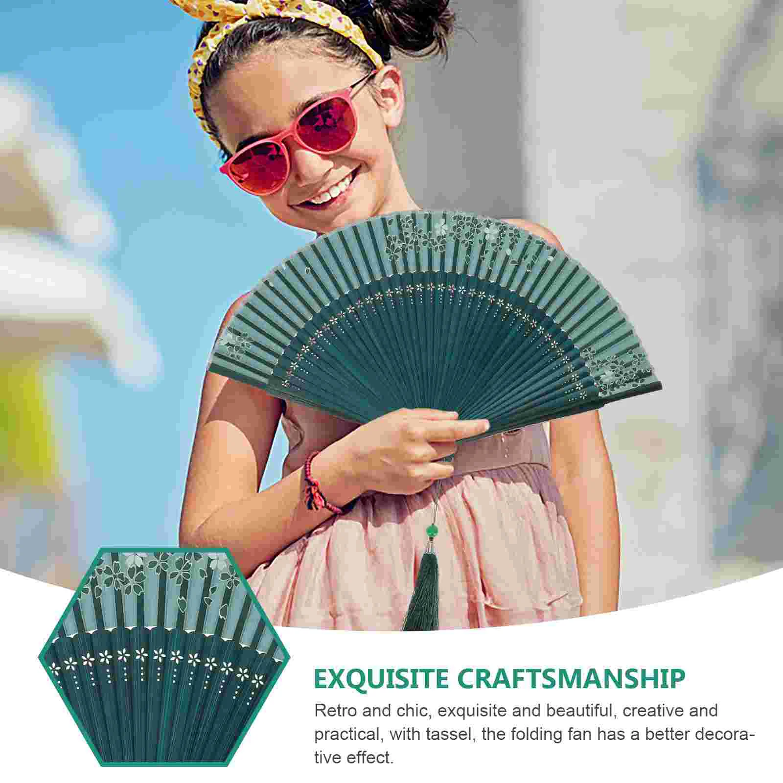 Folding Fans Handhelds Handheld Vintage Decor Hand Fans Handhelds Handhelds for Women Foldable Paper Handheld Miss Retro