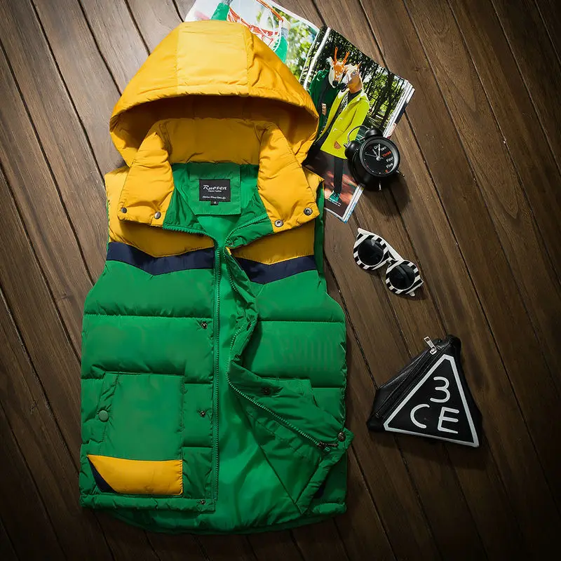Herfst Winter Vest Met Capuchon Mannen Casual Slanke Warme Vrouwen Mouwloze Jas Jas Jeugd Heren Man Vest Plus Size S-3XL