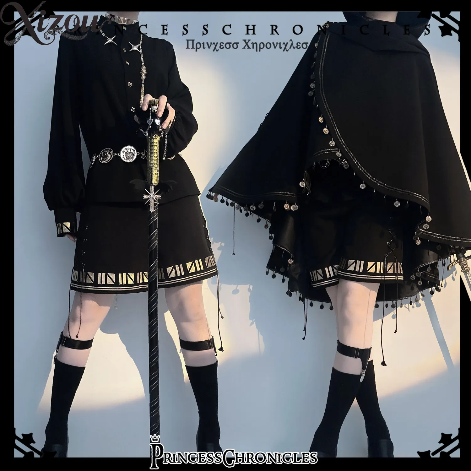 Sweet and Cool Lolita Coats Prince Ponchos Cat Ears Super Swing Casual Cloak Spring and Autumn Jackets for Women Loose Coat