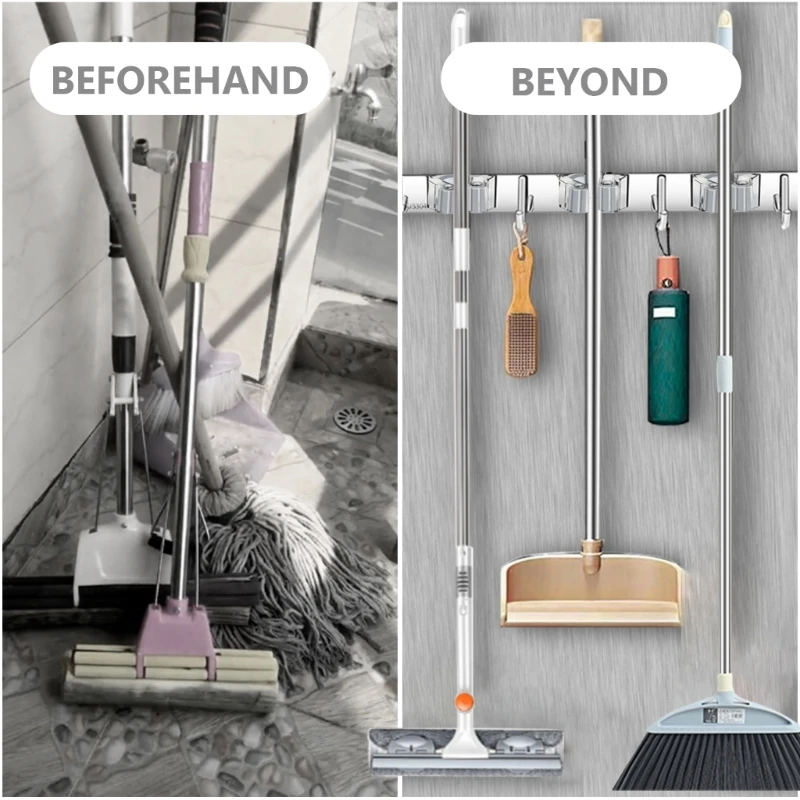 Wall Mounted Mop Rack Practical Brooms Easy Installation Tool Holder Drop shipping