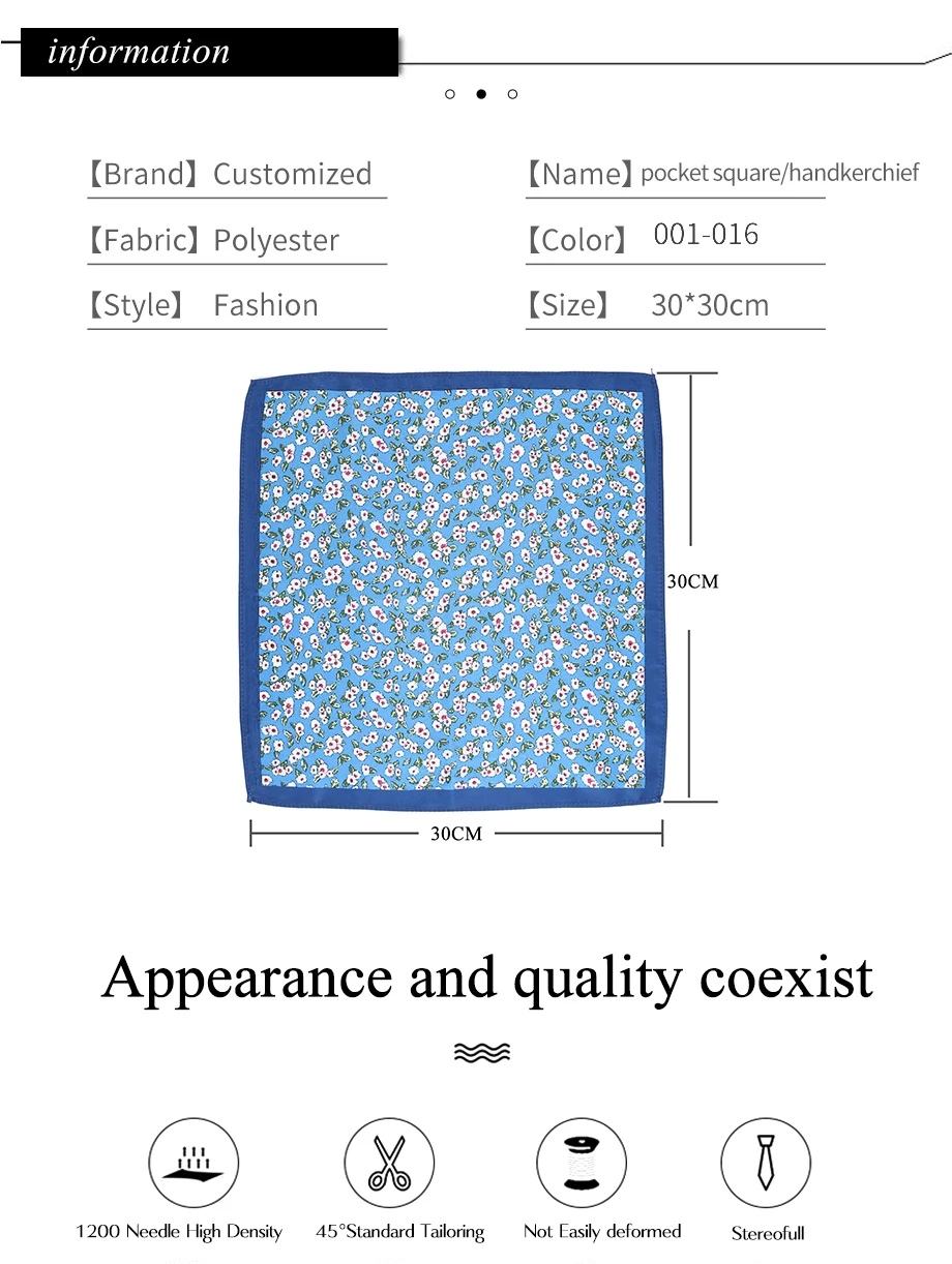 Tailor Smith New Designs Pocket Square Printed Pattern Pocket Square Fashion Men Handkerchief Floral Handkerchief Pocket Men