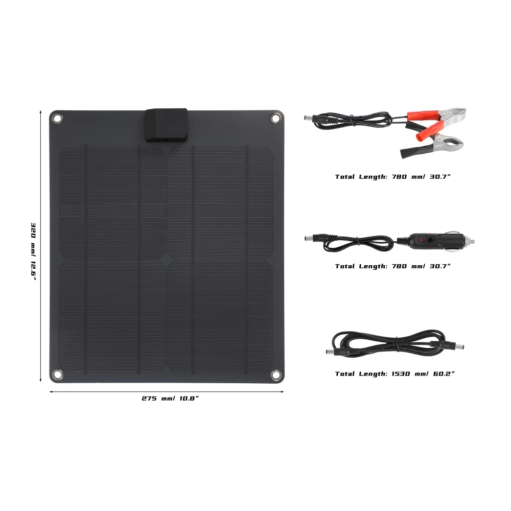 15W Solar Panel Car Caravan Boat Motorcycle RV Battery Trickle Charger For 12V Lead Acid Battery 5V Phone Solar Powered Charger