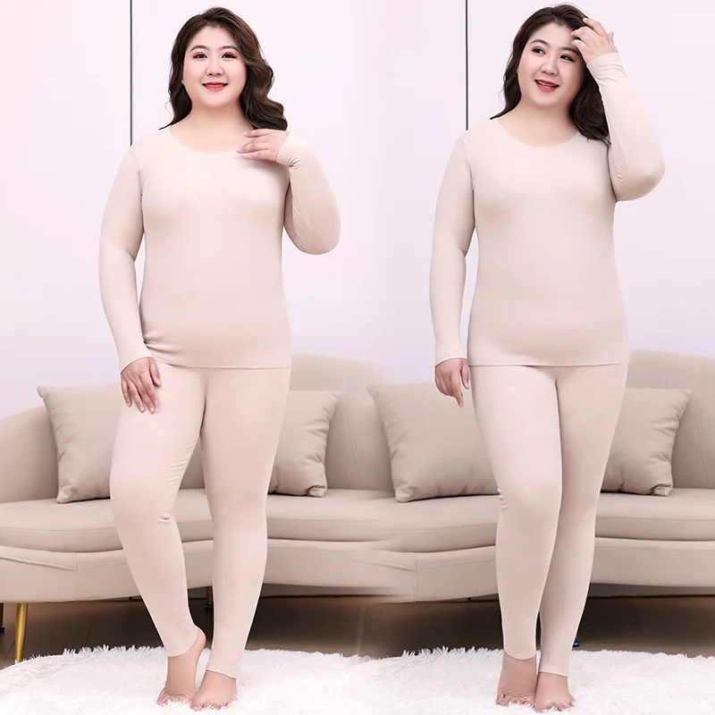 Plus Size 2XL-6XL Warm Thermal Underwear Sets Sleepwear Ladies Intimates Women Shaped Sets Female Thermal Shaping Clothes Suit