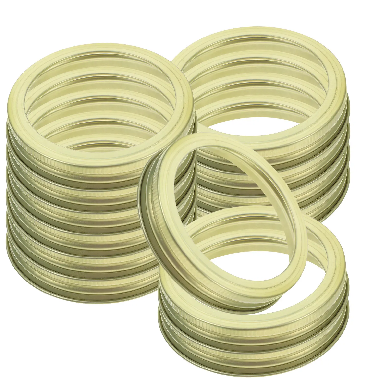 20Pcs Split-Type Tinplate Mason Jar Rings Metal Bands Compatible with Regular Mouth Canning Jars Secure Seal for Spices Jams