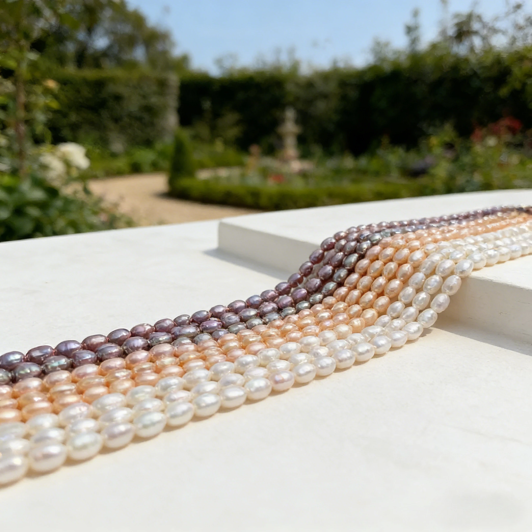 

3-3.5mm 4A DynamicTexture Natural Freshwater White Orange Rice Pearl Bead Women Jewelry Make DIY Necklace Bracelet Accessories
