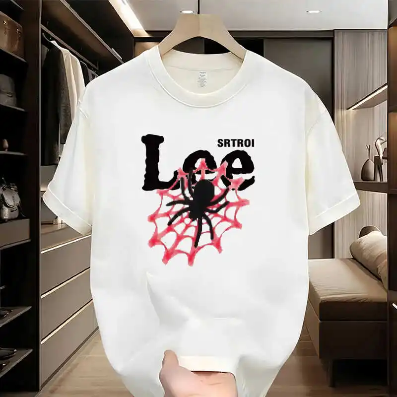 

2024 Summer New Hot Selling Fashion 100% Cotton Niche Design American Women Men Short Sleeve T-shirt Loose Printing T-shirt