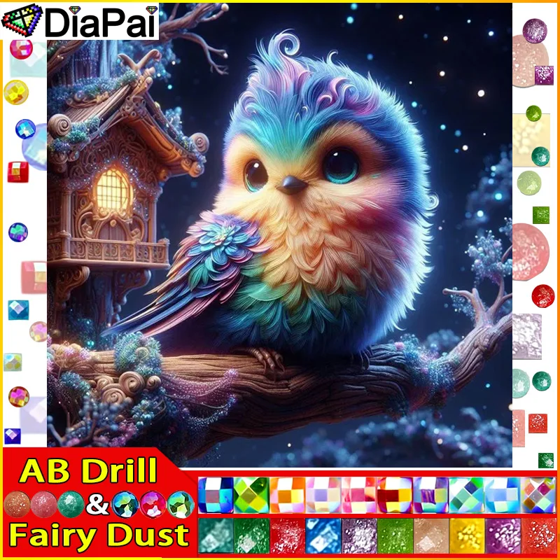 

DIAPAI Fairy Dust AB DIY 5D алмазная живопись "Птистое звездное дерево" полная алмазная вышивка распродажа картина из стразов для фестиваля