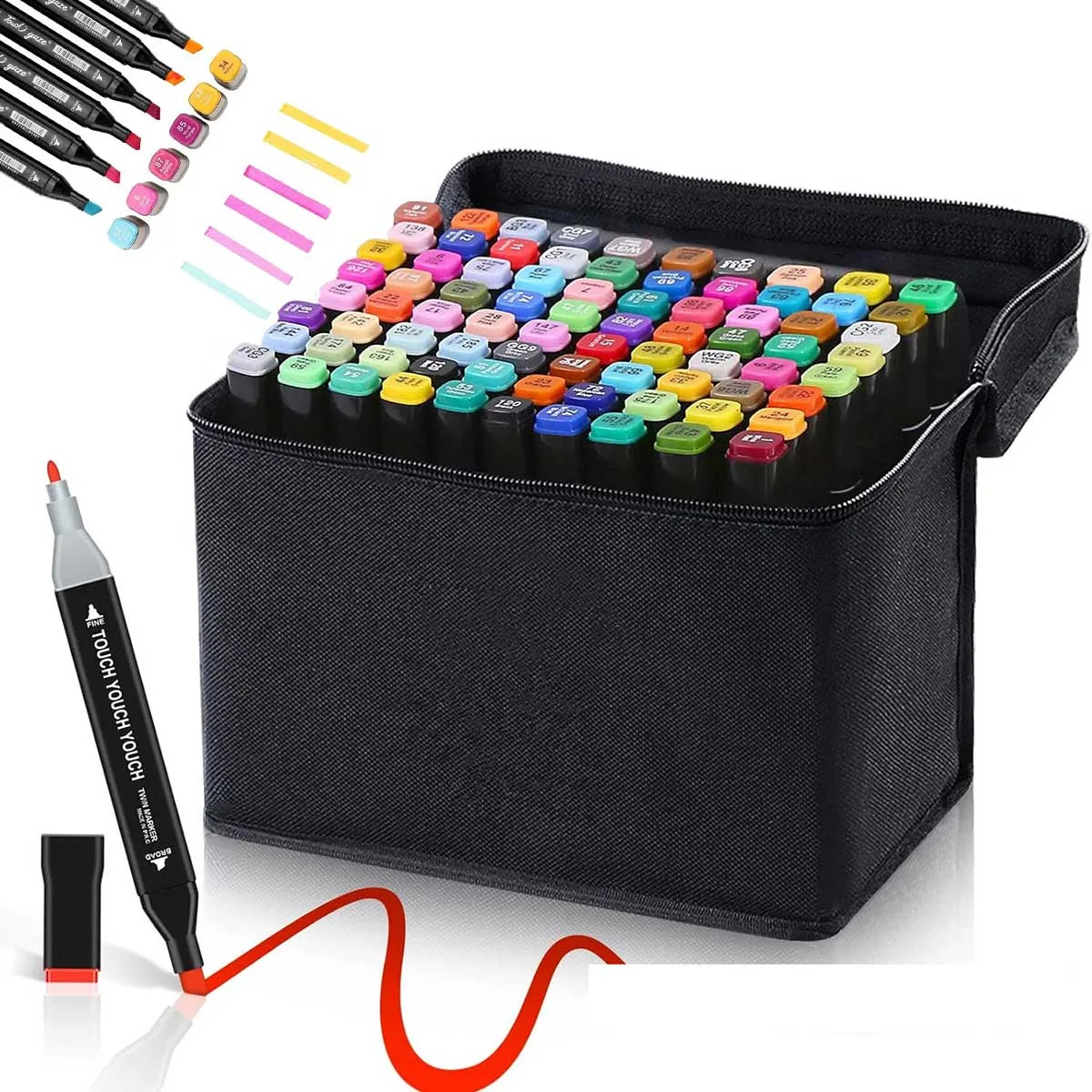 Double-headed Marker Sketch Pens Permanent Based Artist Markers with Case Coloring Drawing Sketching Card Making Illustration