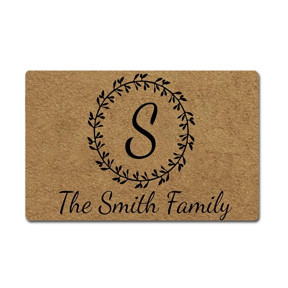 Custom Doormat  Personalized Your Name and Initial Non Slip Entrance Indoor Outdoor Welcome Door Mat 30\