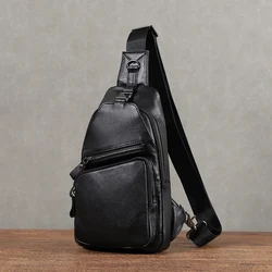 Real Leather Men's Chest Bag Business Shoulder Bag Male Messenger Bag Fashion Sling Bag Outdoor Sports Brand Men Crossbody Bags