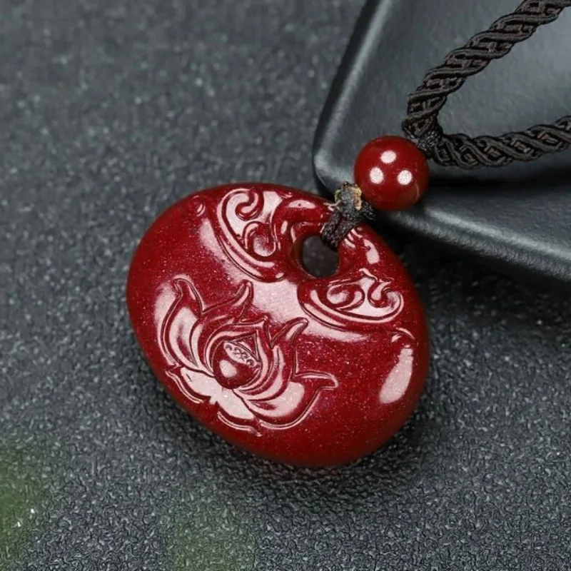 Cinnabar Good Luck Necklace Purple Sand Transfer Ruyi Natal Year Pendant