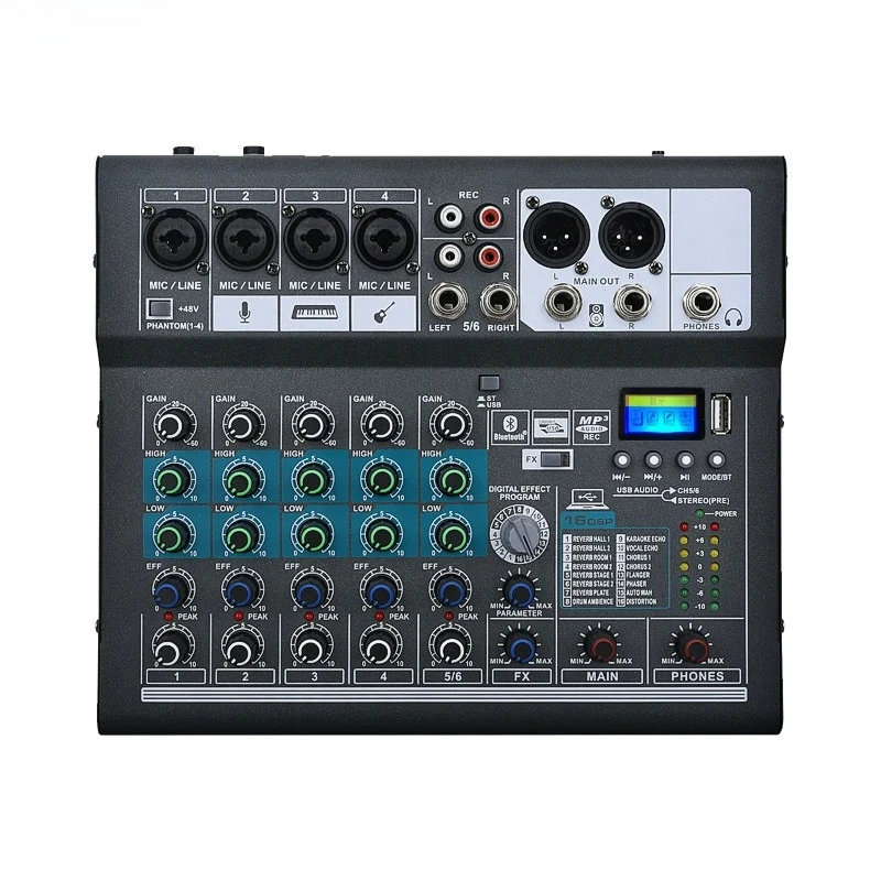 for DP-06 New Arrivals 6 Channels Audio Mixing Console Power  Mixer Amplifier