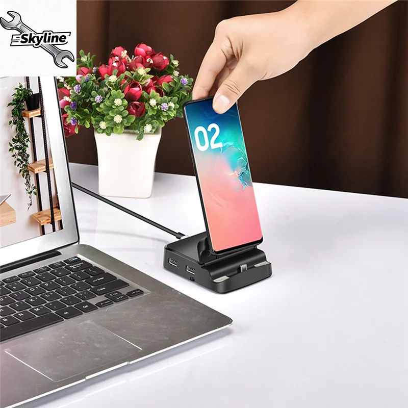 USB-C 8-in-1 Hub Docking Station, Multi-Port Adapter with Phone Stand & Charging Kit