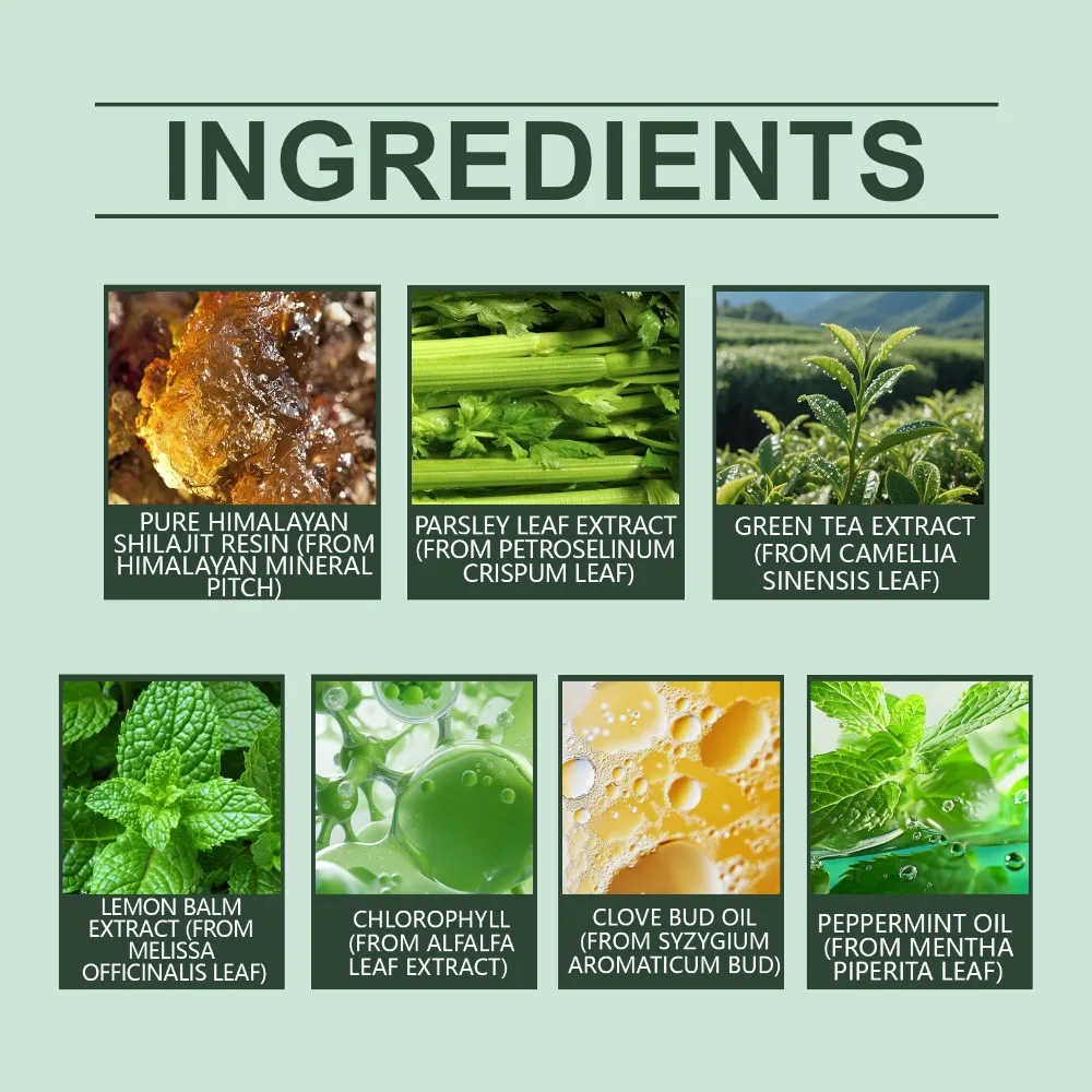 Breath Freshness Herbal Gel 120g with Shilajit Resin, Lemon Balm Extract, Chlorophyll, Peppermint Oil, Odor Control Inside