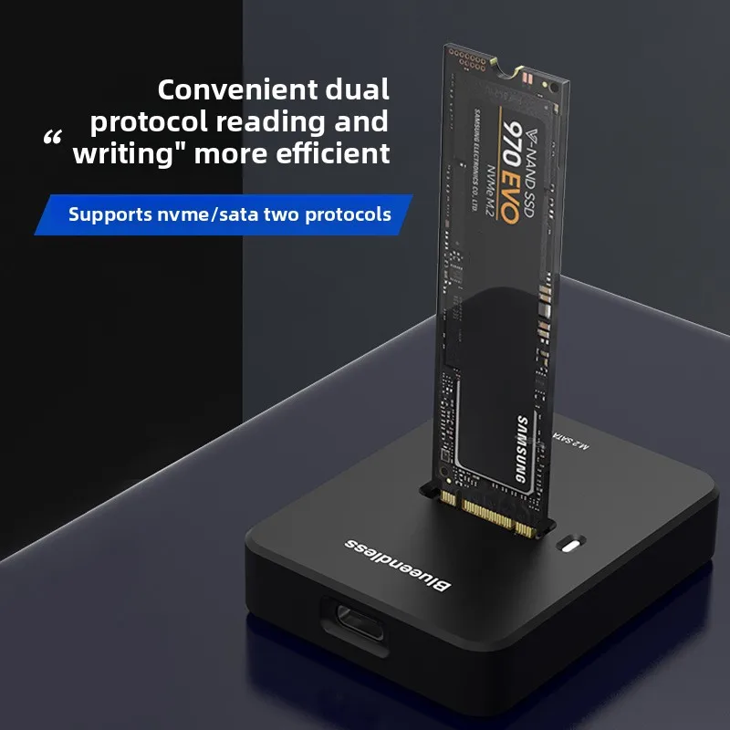

SATA/NVME Dual Protocol High Speed Reader External Hard Disk Duplicator M.2 Solid State Drive Case Base