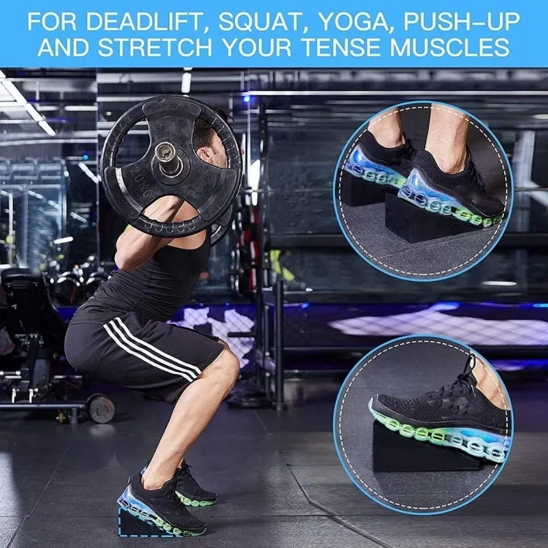 Wedge Slant Board Yoga Block 15x12x5cm 1Pair for Calf Stretcher, Balance Pad Foam Wedge Squat Yoga Stretching Inclined Board