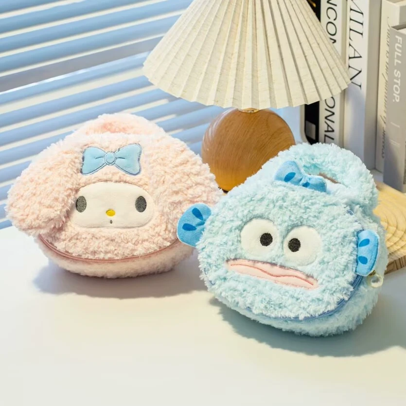 حقيبة مستحضرات التجميل الكرتونية Kuromi My Melody Cinnamoroll على الطراز الياباني حقيبة قطيفة حقيبة يد جميلة حقيبة مستحضرات تجميل حقيبة تخزين للسفر فتاة